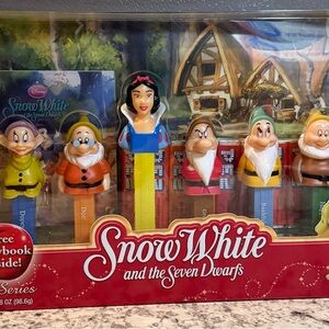 Disney Snow White and the Seven Dwarfs PEZ Set - Red, Blue, Yellow